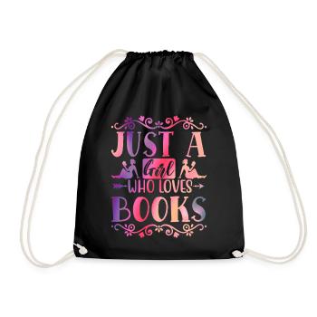 Just a girl who loves books - Drawstring Bag - black - Front
