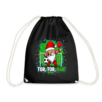 Tor Tor Dab Fußball Santa Wichtel Weihnachten - Turnbeutel - Schwarz - Vorne