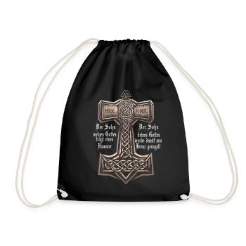 Vikings The Son Of My God Carries A Hammer - Drawstring Bag - black - Front