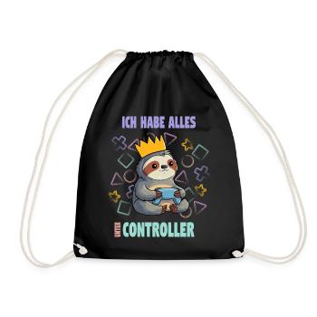 Jeu de paresseux à la manette - Sac de sport léger - noir - Devant