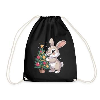 Le lapin de Pâques décore le sapin - Sac de sport léger - noir - Devant