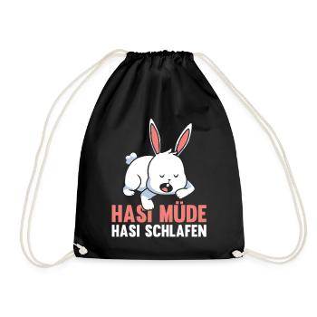 Shlafshirt Bunny Bunny Bunny Fatigué Bunny Sleep - Sac de sport léger - noir - Devant