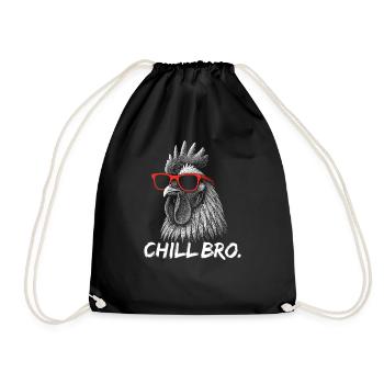 CHILL BRO – Coq drôle avec des lunettes de soleil - Sac de sport léger - noir - Devant