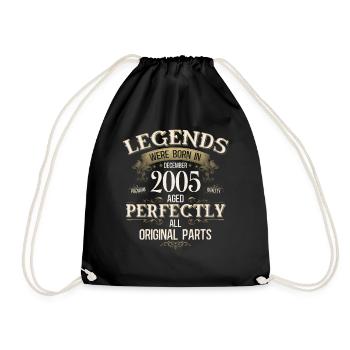 20th Birthday Legend December Vintage 2005 - Drawstring Bag - black - Front