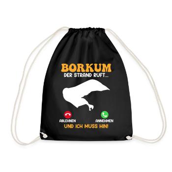 BORKUM LA PLAGE APPELLE ET JE DOIS Y ALLER Drôle - Sac de sport léger - noir - Devant