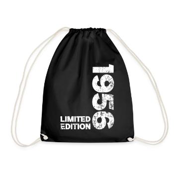 1956 Birthday Born In 1956 Birthday Gift - Drawstring Bag - black - Front