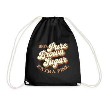 100% Pure Brown Sugar – Melanin Magic - Drawstring Bag - black - Front