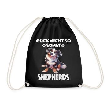 Berger australien propriétaire de chien en promenade australienne - Sac de sport léger - noir - Devant