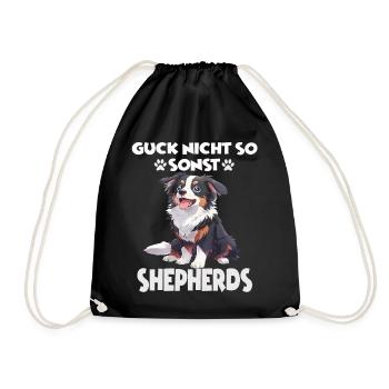 Berger australien propriétaire de chien en promenade australienne - Sac de sport léger - noir - Devant