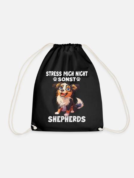 Australian Shepherd Gassi T Hundehalter Geschenk - Turnbeutel - Schwarz