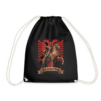 Albanischer Skanderbeg Kosovo Designs für Albaner - Turnbeutel - Schwarz - Vorne