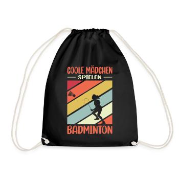 Badmintonspieler Geschenke Badminton Outfits - Turnbeutel - Schwarz - Vorne