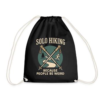 Women's solo hiker empowerment trail - Drawstring Bag - black - Front