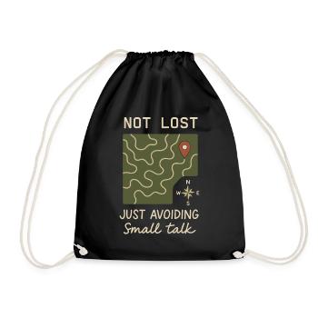 Women's solo hiker empowerment trail - Drawstring Bag - black - Front
