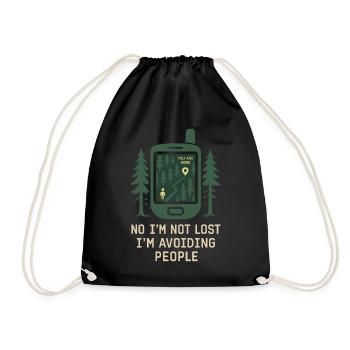 Women's solo hiker empowerment trail - Drawstring Bag - black - Front