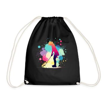 Golf, Golfeur, Golfeuse Femme, Golf Graphique - Sac de sport léger - noir - Devant