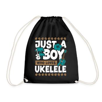 Hawaiian Ukulele Uke Boy Just A - Turnbeutel - Schwarz - Vorne