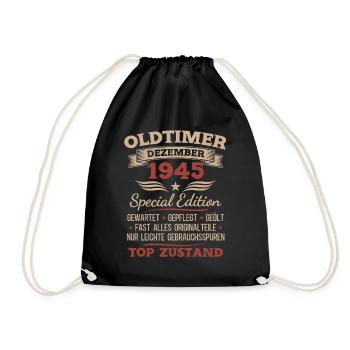 Cadeau du 80e anniversaire Voiture ancienne décembre 1945 - Sac de sport léger - noir - Devant