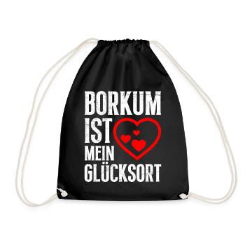 BORKUM IS MY PLACE OF HAPPINESS Fun - Drawstring Bag - black - Front