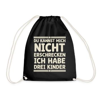 3 enfants Maman Maman Papa Père - Sac de sport léger - noir - Devant