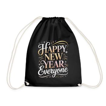 Happy New Year Everyone Glitter - Drawstring Bag - black - Front