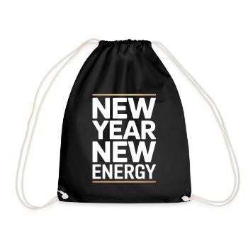 Neujahr: Neue Energie-Typografie - Turnbeutel - Schwarz - Vorne