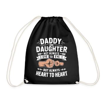 Père et fille : lien cardiaque - Sac de sport léger - noir - Devant