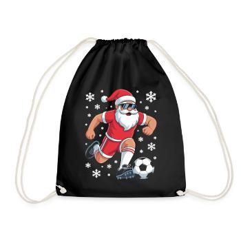 Le Père Noël frappe le ballon Football de Noël - Sac de sport léger - noir - Devant
