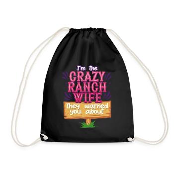 Wife of a farmer Mother - Drawstring Bag - black - Front