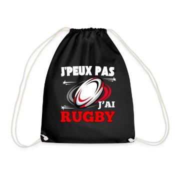 I can't I have rugby fan supporter France gift - Drawstring Bag - black - Front