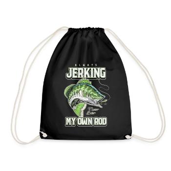 Always Jerking My Rod Funny Fishing - Drawstring Bag - black - Front
