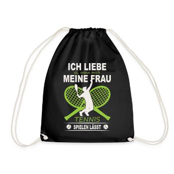 Joueur de tennis offre des tenues de paroles de tennis - Sac de sport léger - noir - Devant