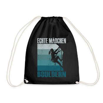 Bouldering Gifts Climbing Climber Boulderer - Drawstring Bag - black - Front