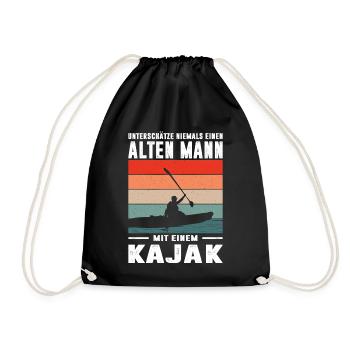 Kayaker Gifts Kayak Water Sports Outfits - Drawstring Bag - black - Front