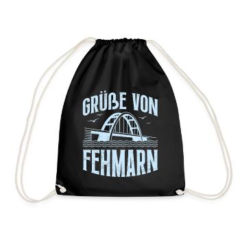 Baltic Sea Holiday Greetings from Fehmarn Fun - Drawstring Bag - black - Front