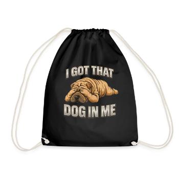 Shar Pei Hunde Humor Spruch Geschenkidee - Turnbeutel - Schwarz - Vorne