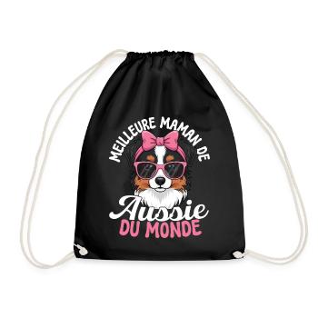 The best Australian dog mom in the world - Drawstring Bag - black - Front