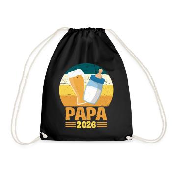 Dad 2026 Daddy-to-be Baby Ad Dad - Drawstring Bag - black - Front
