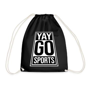 Yay Go Sports Sarcastic Funny Anti Sports Humor - Drawstring Bag - black - Front
