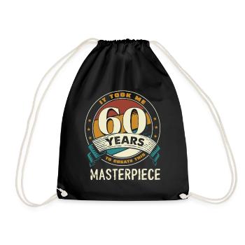 60 Years of Meisterwerk Badge - Drawstring Bag - black - Front