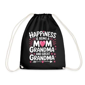 Happiness: Mom, Grandma and Great-Grandma - Drawstring Bag - black - Front