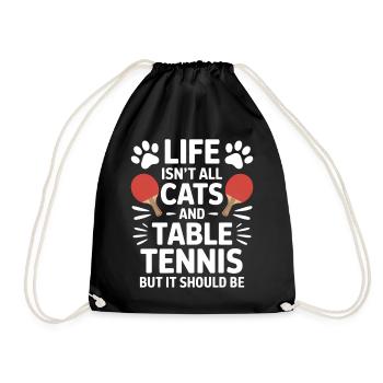 Dicton de tennis de table, blague de chat, cadeau de tennis de table - Sac de sport léger - noir - Devant