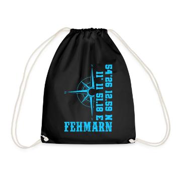 Ostsee Insel FEHMARN Souvenier Lustiges - Turnbeutel - Schwarz - Vorne