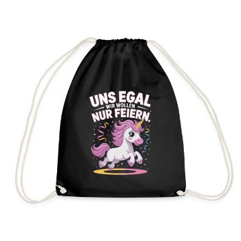 On s’en fiche, on a juste envie de faire la fête, la fête des licornes - Sac de sport léger - noir - Devant
