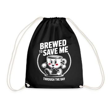 Coffee saves the day - Drawstring Bag - black - Front