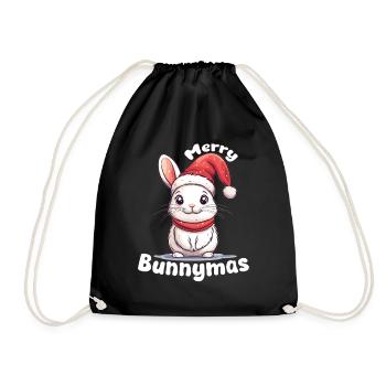  Merry Bunnymas Süßer Weihnachtshase Mit - Turnbeutel - Schwarz - Vorne