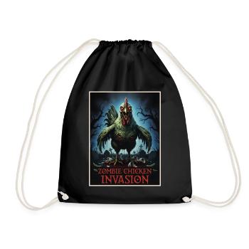 Zombie Chicken Invasion - Drawstring Bag - black - Front