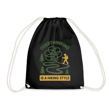 Forest Walk Overthinker Mental Reset - Drawstring Bag - black - Front