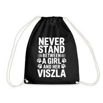 Vizsla Saying Girl Funny Vizsla Gift - Drawstring Bag - black - Front