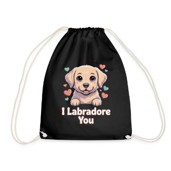 Labrador Love Pup Grafik - Turnbeutel - Schwarz - Vorne
